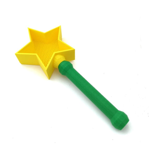 Star bubble wand FantasySoapworks Yellow with green handle